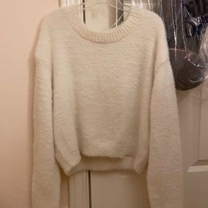 White fuzzy pacsun sweater